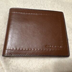 Men's Cole Haan Bifold Compact Billfold Wallet Brown Leather Classic NEW $179